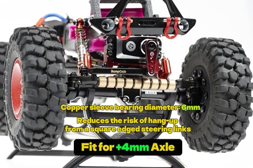 Copper Sleeve Bearing Steering Link for SCX24 & AX24 +4mm axle on Each Side, 2Sets - color: 2 Sets, size: +4mm length