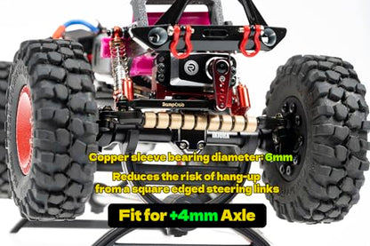 Copper Sleeve Bearing Steering Link for SCX24 & AX24 +4mm axle on Each Side, 2Sets - color: 2 Sets, size: +4mm length