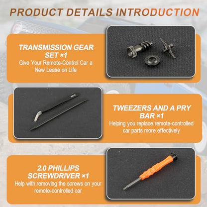 Transmission Gearbox Gears Set Mod 0.3 for Axial SCX30 SCX24 Ford Bronco Jeep Wrangler JLU K10 RC Crawler with Tool Kit