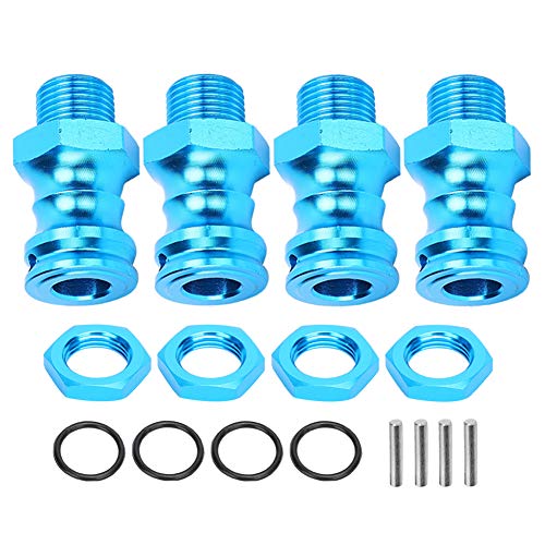 4pcs Wheel Extension Hex Drive Hub Adapters Widener, Aluminum Alloy 17mm Hex 23mm Wheel Extension Adapters for 1/8 RC Car Model (Blue) - color: Blue