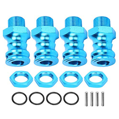 4pcs Wheel Extension Hex Drive Hub Adapters Widener, Aluminum Alloy 17mm Hex 23mm Wheel Extension Adapters for 1/8 RC Car Model (Blue) - color: Blue