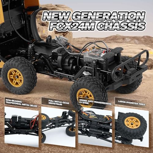 BEEZRC FMS 1/24 RC Crawler RTR FCX24M Land Rover Family Camel Trophy Edition Licensed RC Model 4WD RC Rock Truck 2.4Ghz Hobby Grade RC Car Model Mini Off Road Vehicle with Battery (Range Rover) - color: Range Rover