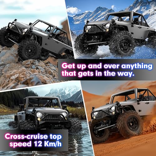 HYPER GO H12Y 1/12 Brushless 4X4 RC Rock Crawlers for Adults with 3 Battery (2 x 2000 mAh and 1 x 3000 mAH Battery and 2 Charging Cable Include) d