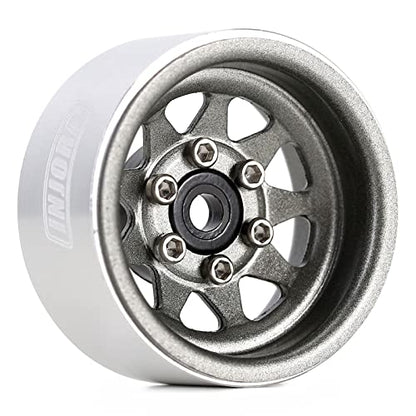 INJORA Stamped Steel 1.0 Beadlock Wheel -3.78mm Offset for Micro Crawlers - color: Grey