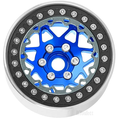 RC Aluminium 1.9 Beadlock Wheel Rims Set for 1/10 SCX10 90046 AXI03007 TRX4 TRX6 VS4-10 Gen7 Gen8 CFX MST D90 RC Crawler,(4PCS) 1.9 RC Beadlock Rims,1.9 rc Wheels,Navy Blue - color: Navy Blue- (Wheel Rims)