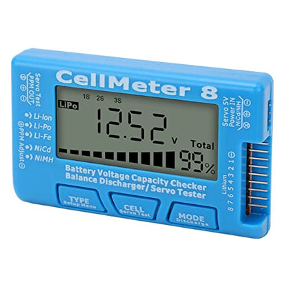 LiPo Charger RC Charger Lipo Battery Balance Charger RC Car Battery Charger Discharger 2-8S for Li Po Li Ion Li Fe Smart Battery Balance Discharger Servo Tester (Blue) - color: Blue