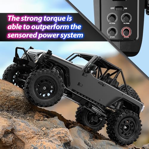 HYPER GO H12Y 1/12 Brushless 4X4 RC Rock Crawlers for Adults with 3 Battery (2 x 2000 mAh and 1 x 3000 mAH Battery and 2 Charging Cable Include) d