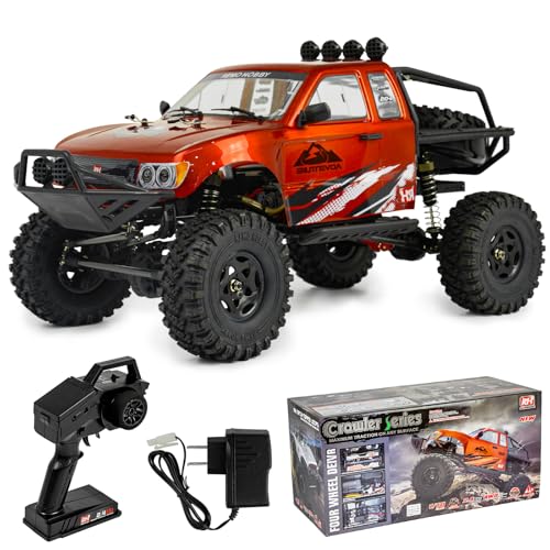 Cheerwing 1:10 Scale Rock Crawler 4WD Off-Road Remote Control Monster Truck | 2-Speed Gearbox,Brushed Motor,Waterproof ESC,7.2V 2500mAh,2.4Ghz Hobby RC Car for Adults