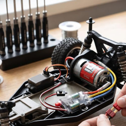 Generic 10T Brushed Motor Combo, 550 Brushed Motor with 60A ESC T Plug for 1/10 RC Crawler Car Axial SCX10 D90 Truck