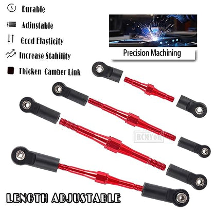 Aluminum Turnbuckles Camber Links Upgrades Part for 1/10 Slash 2WD/Stampede 2WD/Rustler 2WD/Bandit 2WD, Alloy Turnbuckles Camber Links Hops Up,Red - color: Red for Rustler 2wd