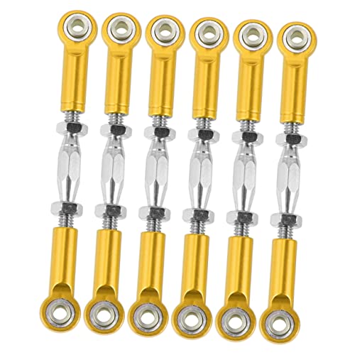 6pcs Adjustable Turnbuckle Rod Linkage for Rc Hsp Racing Trucks and Buggies Aluminum Upgrade Parts Yellow - color: Yellow
