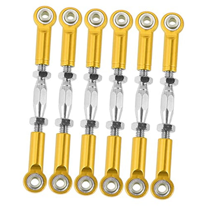 6pcs Adjustable Turnbuckle Rod Linkage for Rc Hsp Racing Trucks and Buggies Aluminum Upgrade Parts Yellow - color: Yellow