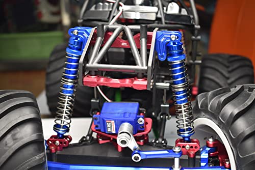 GPM for 1/8 LMT 4WD Solid AXLE Monster Truck Aluminum Front/Rear Adjustable Spring DAMPERS (130MM) -4PC Set (Gray)