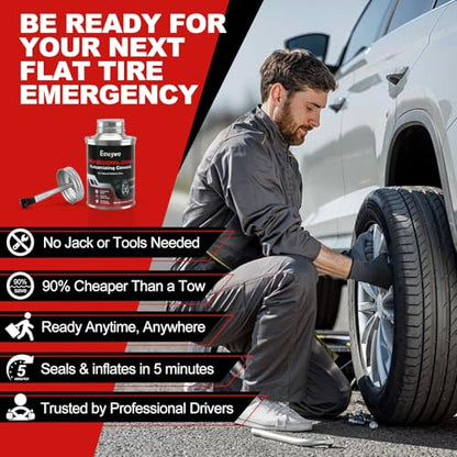 Professional Chemical Vulcanizing Cement Rubber Cement Glue with Brush All Purpose Tire Patch Glue Flat Tire Repair in 5 Minutes Emergency Puncture Fix for Car, Motorcycle, Bike