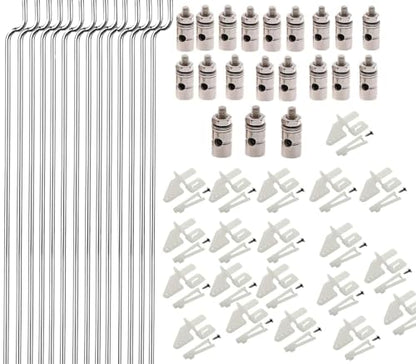 20Pcs Adjustable Pushrod Connector Linkage Stopper 1.3mm + 20Pcs Nylon Control Horns 21x10 mm + 20Pcs 304 Stainless Steel 1.2x210mm Z Push Rods Parts, Compatible for RC Airplane Plane - style: 1.2*210mm