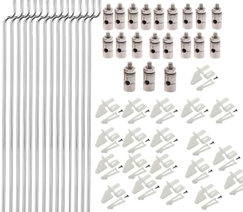 20Pcs Adjustable Pushrod Connector Linkage Stopper 1.3mm + 20Pcs Nylon Control Horns 21x10 mm + 20Pcs 304 Stainless Steel 1.2x260mm Z Push Rods Parts, Compatible for RC Airplane Plane Boat - style: 1.2 x 260mm