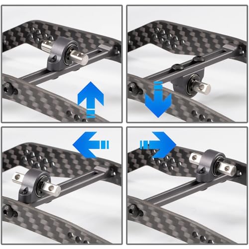Aluminum Carrier Bearing Width Transfer Case 70mm Adjustable for 1/10 RC Crawler LCG Chassis Cheater Rigs 1.9 Shafty Comp Builds (Gray) - color: Gray