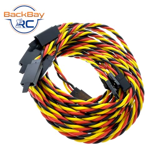 BackBayRC - 32in 20awg Male/Female w/Clip Universal Servo Extension - 5 Pack - style: 32in Male/Female Extension w/ Safety Clip