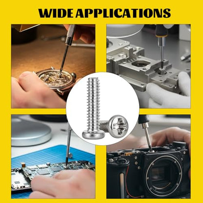 1140PCS Micro Small Pan Head Machine Screws Assortment Kit,M1 M1.2 M1.4 M1.6 M1.7 Tiny Screws for Electronics,Eyeglasses, Watches, Clocks - size: M1M1.2M1.4M1.6M1.7 1140pcs