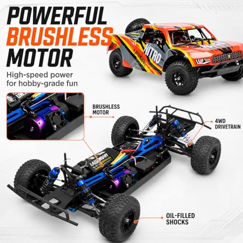 1:8 Scale 4x4 Off-Road RC Truck, Brushless Electric Remote Control Vehicle, Hobby Grade Short Course Truck, AWD System, 2.4GHz Controller