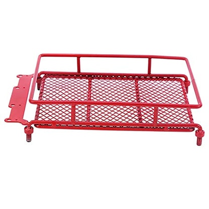 Metal ROOF Rack Luggage Carrier LED Light MN 1/12 RC Crawler Durable Practical RED Black Silver Applicable Remote Control CAR (Red) - color: Red