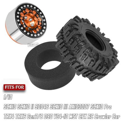 RC 1.9 Beadlock Wheels and Tires for 1/10 SCX10 SCX10 II 90046 SCX10 III AXI03007 SCX10 Pro TRX4 TRX6 Gen7/8 D90 VS4-10 MST CFX RC Crawler Car,Aluminum 1.9 Beadlock Wheel Rims and Tires,Gold - color: Gold for Axial SCX10