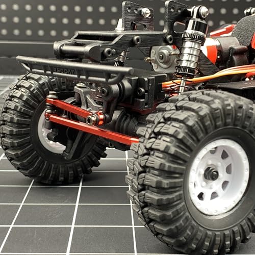 1/18th Aluminum Steering Links for Redcat Ascent-18 RC Crawler Car Upgrade - color: Red