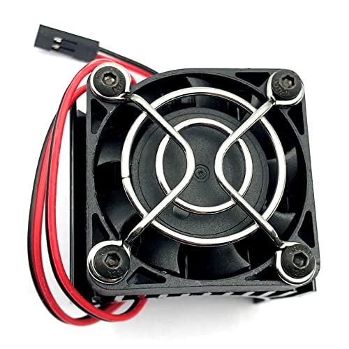 FainWan Aluminum Heat Sink with 5V Cooling Fan fit 540 550 3650 Size Brushless Engine Motor Heatsink for 1/10 RC Car Truck Buggy Crawler (Black)