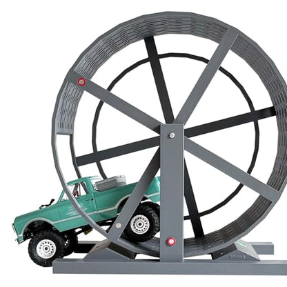 Hamster Wheel Challenge RC Crawler Obstacle for 1/24 1/30 Scale Adjustable Friction Rolling Loop Skill Training RC Course Track（NO Truck Included）