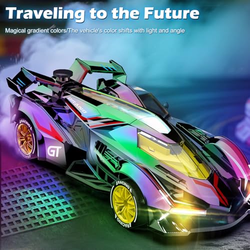 RC Drift Car, 2.4GHz 4WD Spray Remote Control Car, High Speed RC Sport Toy Cars Racing Vehicle with LED Lights and Drifting Tires for Adults