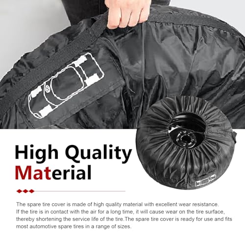 Car Tire Protector, Car Spare Tire Cover, Spare Tire Storage Bag, Universal for Most Cars (Black #31.49")