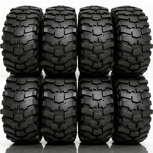 2.6'' Crawler Tires Rubber Mud Tyres OD 5.3'' (4PCS) for Axial SCX10 TRX4/6 GEN7/8 FCX10 RBX10 MJX H8H MK07 KM4 4082/83 1/7 1/8 1/10 Crawler Car (D) - color: D