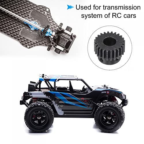 uxcell 1Mod 24T Pinion Gear 10mm Bore Hardened Steel Motor Rack Spur Gear with Step for RC Car Truck Buggy Gear Drive, 2 Set