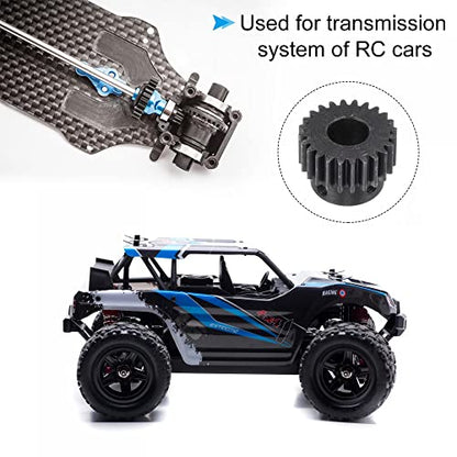 uxcell 1Mod 24T Pinion Gear 10mm Bore Hardened Steel Motor Rack Spur Gear with Step for RC Car Truck Buggy Gear Drive, 2 Set