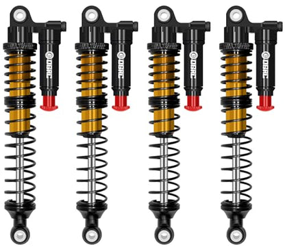 OGRC 100mm Aluminum Adjustable Piggyback Shock Absorber RC Damper for Axial SCX10 TRX4 TRX6 D90 1/10 RC Crawler Upgrade Parts (Gold) - color: Gold