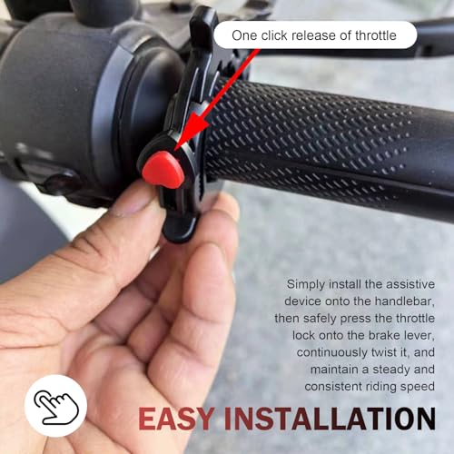 Motorcycle Cruise Control Assist, Motorcycle Throttle Lock with Silicone Protective Ring, Adjustable ID of 1.18-1.57" Motorcycles Cruise Control Throttle Clamp, Universal for Most Motorbike