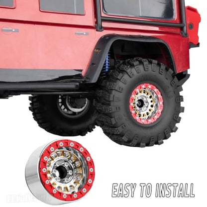 1.9 Brass Beadlock Wheel Rim for 1/10 SCX10 SCX10 II 90046 SCX10 III AXI03007 SCX10 Pro TRX4 TRX6 Gen7/8 D90 VS4-10 MST CFX RC Crawler Car,Brass Beadlock & Aluminum Deep Dish Rim,Silver - color: Silver - (4pcs Rim)