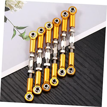 6pcs Rc Car Rod Linkage Aluminum Turnbuckle Rods CNC Milled Made of Metal for Rc Truck Buggy - color: Yellow