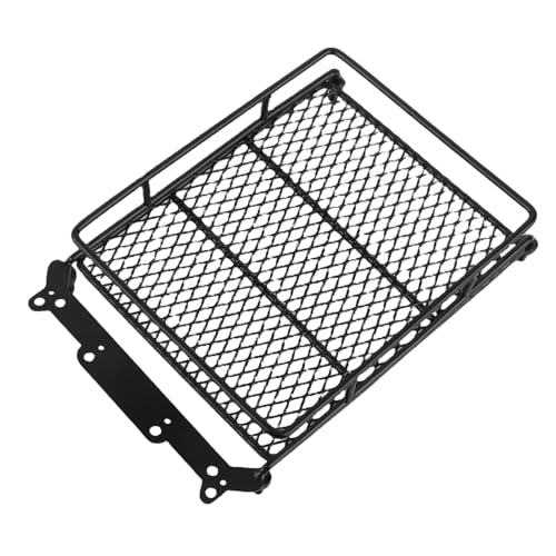 RC Roof Rack, Metal Middle Size Roof Carrier with LED Lights for 1/10 RC Crawler, Scale Accessories for Axial SCX10 and Off-Road Enthusiasts - size: 4 white