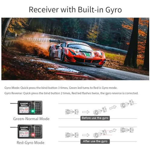 ATA HOBBY DUMBORC X6 RC Radio Transmitter and Receiver 2pcs X6FG with Gyro | 6H Remote Controller, Circuit Safety Protection, 3S Fast Response, Smart Mix Control Function, for Remote Car, Boat, Tank