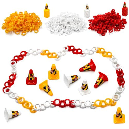 180 Pieces RC Car Racing Track Drift Runway Drift Field Fence with 30PCS Road Cones for 1/14 1/16 1/18 1/24 1/28 1/30 1/43 Mini RC Car (Yellow & Red & White, 210PCS) - color: Yellow & Red & White, 210pcs