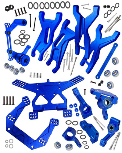 Upgrades Part for 1/10 Slash 2WD VXL,Aluminium Suspension Arm,Shocks Tower,Steering Blocks,Caster Block,Rear Stub Axle Carriers,Steering Bellcranks Hops Up,Navy Blue - color: Navy Blue - (Upgrades)
