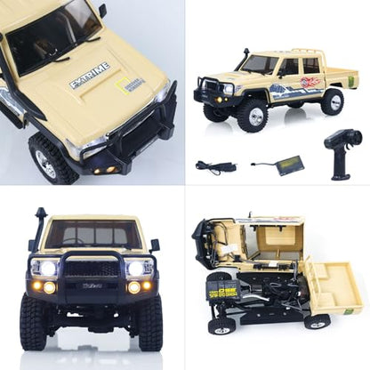 TOUCAN RC HOBBY 1/18 UCX1801PRO Radio Control Crawler RC Off Road Car Pickup Metal Gears ABS Shell Light System Battery RTR No Sounds for Ages 14+ - color: Yellow
