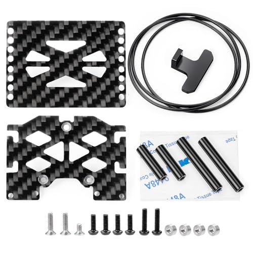 MOHERO RC Battery Tray Double Decker Carbon Fiber ESC Mount Plate for 1/18 RC Crawler Car TRX4M Upgrade Parts