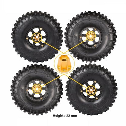 RhinoRC MOZA 2.2inch Competition Tires Super Sticky with Narrow Carbon Fiber Aluminum 2.2 inch Wheel Rim N2401 for Pro and Sporty Class 1/10 RC Crawler Car (2.2inch 4pcs) - color: 2.2inch 4pcs