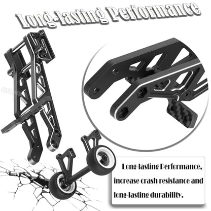 Aluminum Wing Mount & Wheelie Bar Set Upgrades Part for 1/8 Kraton 6S BLX(EXB),1/8 Notorious 6S BLX V6 Brushless RC Monster Trucks,RC Wheelie Bar Wing Mount Set,Replace ARA320758,Black - color: Black - (Aluminum Upgrades Part)