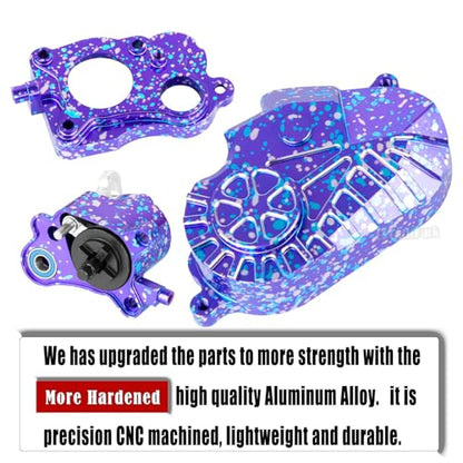 Aluminum Gearbox Complete Transmission Case w/Gear Upgrades Part for 1/10 SCX10-AXI03004 Capra 1.9 UTB RC Crawler Car,Colorful-(Purple-Blue) - color: Colorful (Purpleblue Tone) - (Gearbox)