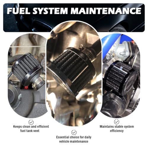 12mm Fuel Cell Vent Filter,High Efficiency Fuel Tank Breather Vent with 8AN (3/4-16) Female Fitting,Durable Anti-Clog Engine Vents Filters for Automotive Engine Fuels System