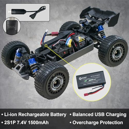 Contixo 1:16 Fast Remote Control Car, HC1 RC Truck with Brushless Motor, 39KMH 4x4 Offroad, Metal Oil-Filled Shocks, All-Terrain 2.4GHz RC Crawler for Adults & Boys