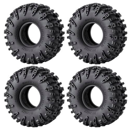 RCLIONS 1.0 Crawler Tires Multi Terrain Pin Rubber Wheel Tyre for 1/18th TRX4M 1/24th SCX24 RC Truck Buggu Car Upgrade Parts
